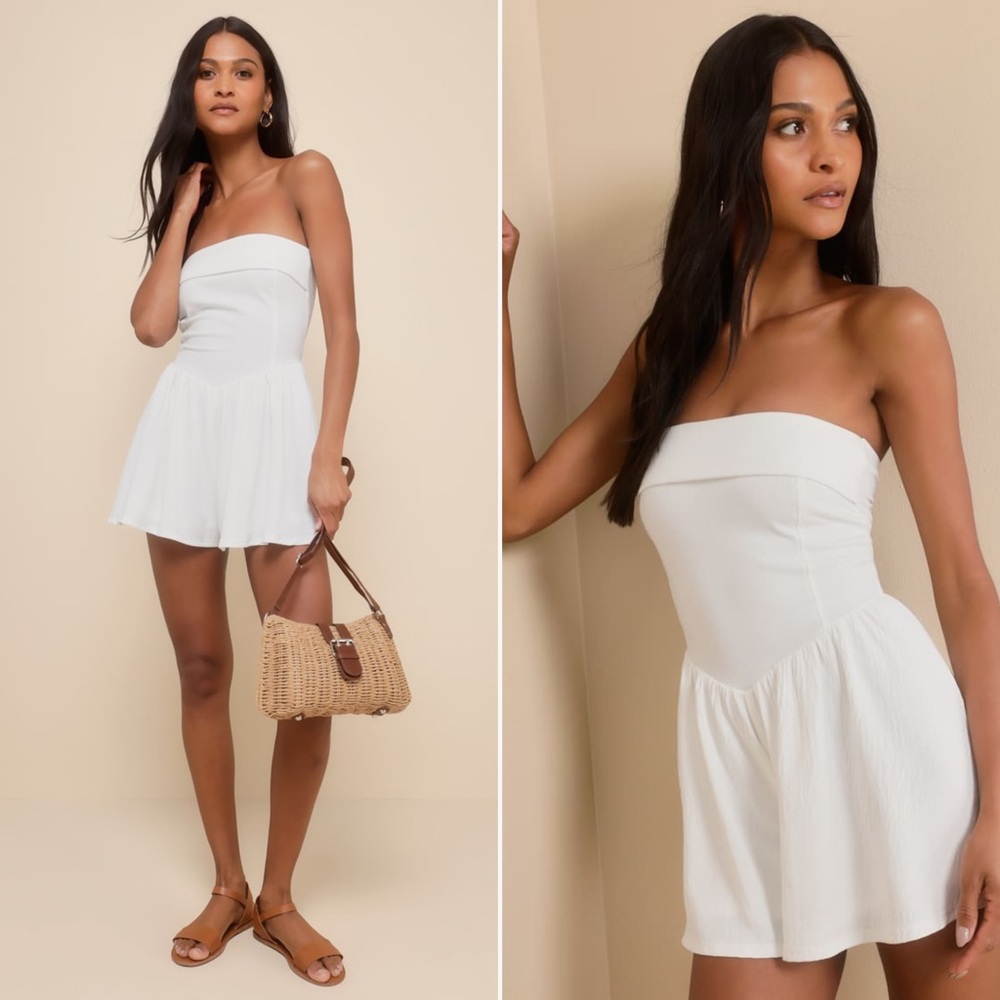 Lulu's White Strapless Romper